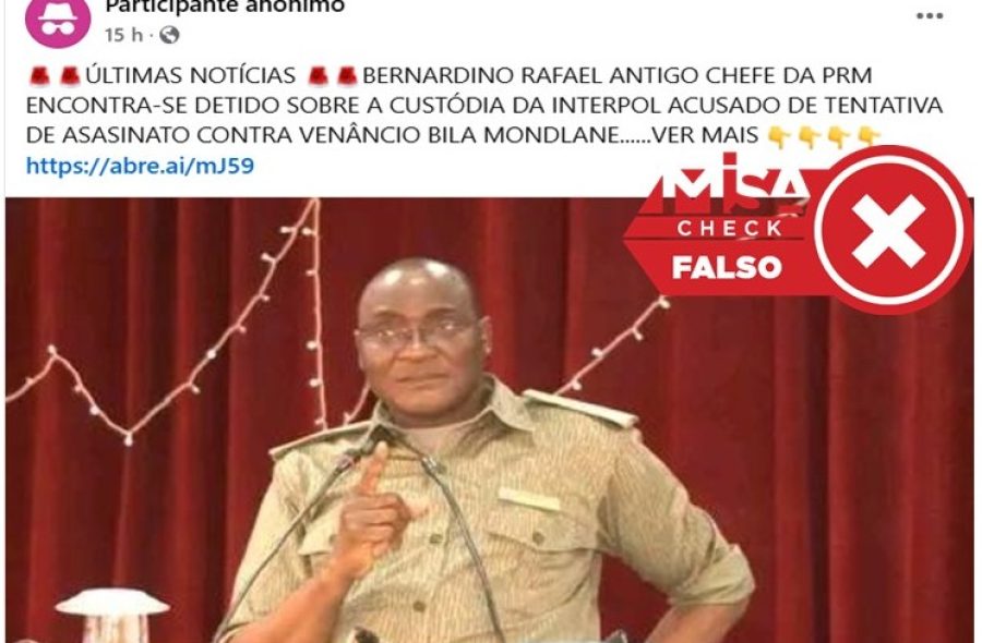 Bernardino Rafael não está detido nem é acusado de tentar assassinar Venâncio Mondlane